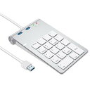 【中古】Caseder ミニデジタルキーボード用、USB3.0ポートハブとオーディオアダプターを備えた、USBテンキー18キー、ウルトラスリムテンキーPC(2)