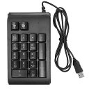【中古】有線テンキーパッド、サイレント19キーUSBテンキー、ポータブル財務会計キーボード防水RGBバックライトUSBテンキーパッド(黒)