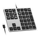 【中古】Kisnt (キスント) 有線 USB-C ナンバーパッド スリム Type-C テンキー 34キー テンキー ポータブル 10キー USBキーパッド ノートパソコン Apple(2)