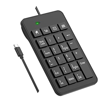 【中古】LOONASA 有線USB Cナンバーパッド - 23キー Type C テンキー アップグレードバージョン 10キー USBキーボード 財務会計 テンキー ノートパソコン