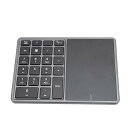 【中古】【未使用】タッチパッド付きワイヤレステンキーパッド、22キーデュアルモードBluetoothテンキーfor Win、IOS for Android、ラップトップデスクトップPC用ポ(2)