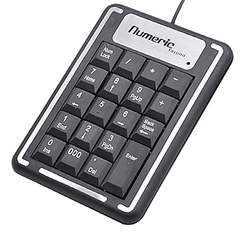 【中古】【未使用】数字キーパッド メカニカル数字キーパッド 5000万サイクル 高耐久性 USB接続 ブラック サポートWindows Mac (K-015(USBケーブル シルバーエッジ