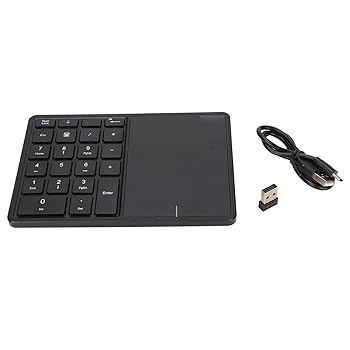 【中古】【未使用】タッチパッド付きワイヤレス数字キーパッド 22キーUSB数字キーパッド数字パッド 10M使用距離 デュアルモード接続 Win IOS Android OSXシステムの
