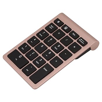 【中古】【未使用】ワイヤレス テンキー Air用 C型アダプタ付き ピンクローズ テンキーパッド Bluetooth ワイヤレス Abs Bt304 22キー テンキー ミニキーボード Blu