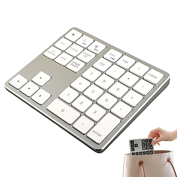 【中古】Gevrkjenp ワイヤレステンキー、小さい数字キーボード - 35 キー数字キーボード,個人用 PC に静かにハンドヘルドのコンパクトなキーパッドを使用