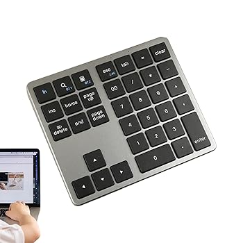 【中古】【未使用】ワイヤレステンキー、小さい数字キーボード | 35 キーのコンピューター数字キーボード,個人用 PC に静かにハンドヘルドのコンパクトなキーパッド