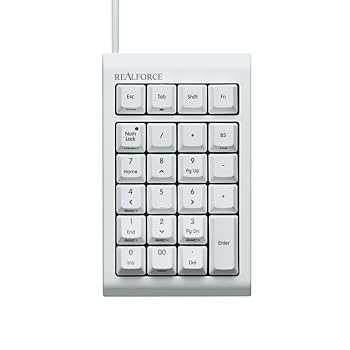 Panasonic - 【中古】【未使用】REALFORCE RT1 テンキーボード ホワイト キー荷重 45g 有線 プログラマブル テンキー 静電容量無接点方式 左手デバイス 片手デバイス T1UX21