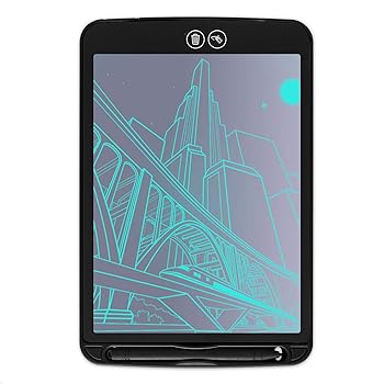 【中古】カラフルなポータブルLCD 8.5 10 12インチデジタルライティングタブレットグラフィック描画タブレットボード電子手書き子供ギフト,黒,8inch
