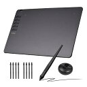 【中古】グラフィックタブレット,T906 グラフィック描画タブレット バッテリー不要のスタイラス付き超薄型アート作成スケッチ 8 ペン先 8192 レベル筆圧