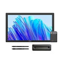 【中古】【未使用】HUION 液タブ Kamvas Pro 19 4K UHD(3840*2160) 18.4型 液晶ペンタブレット ペン2本&左手デバイス付 スタンド内蔵 イラスト制作 テレワーク お