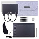 【中古】ALXFFBN 10x6インチプロフェッショナルグラフィック描画タブレット12エクスプレスキー、8192レベル、バッテリー不要のスタイラス/ 30個のペン先/