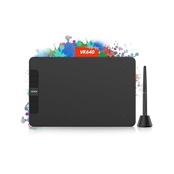 【中古】【未使用】VK640 ペンタブレット デジタル 絵描きタブレット USB接続 8192レベル筆圧 電池不要ペン搭載ペンディスプレイ マックOS/Windows対応