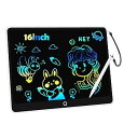 【中古】LCDライティングタブレット落書きボード、16インチカラフルな描画タブレットライティングパッド、キッズ旅行の必需品、幼児のおもちゃ 3 4 5 6 7