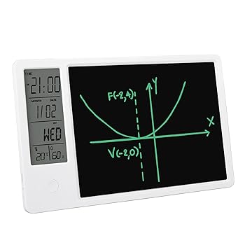 【中古】9.5インチLCDライティングタブレット、子供と大人の消去可能なLCDライティングボード、温度湿度表示、デスク…