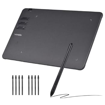 【中古】T605 グラフィック描画タブレット バッテリー不要のスタイラス付き超薄型アート作成スケッチ 8 ペン先 8192 レベル筆圧 6 つのカスタマイズされ