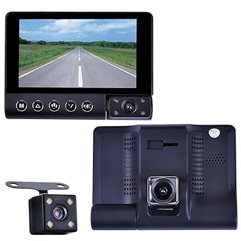 【中古】3方向同時録画対応 ドライブレコーダー あおり運転 危険運転 ドラレコ 録画 FHD 1080 AVI 吸盤