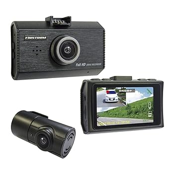 【中古】F.R.C. エフ・アール・シー FIRSTCOM 前・後方2カメラ Full HDドライブレコーダー FC-DR232W (A) STARVIS搭載・200万画素・日本製