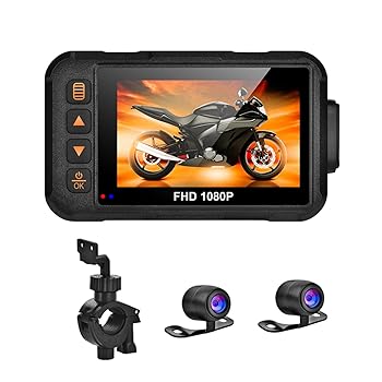 【中古】【未使用】バイク用ドライブレコーダーカメラ - 車やバイク用 DVR カメラ 3 インチ - 1080P、車とオートバイ用のDVR、広角、前面および背面ビュー