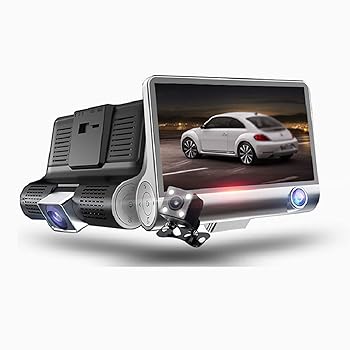 【中古】【未使用】ドライブレコーダー 4インチの車の前後3つの記録運転レコーダーのビデオ駐車場監視ループビデオHD 取り付けが簡単