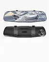 【中古】【未使用】ドライブレコーダー 4.3インチ ダッシュカム 車 DVR 24H HD 1080P ダッシュカメラ デュアルレンズビデオレコーダー 1080P ダッシュカムミラー ド
