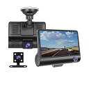 【中古】【未使用】ドライブレコーダー 4 インチ ブラック ボックス 車 DVR ダッシュカム ダッシュ カメラ IPS HD スクリーン 1080P デュアル レンズ ビデオ レコー(2)