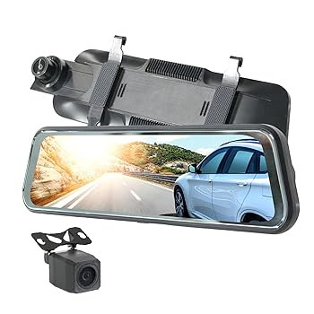 【中古】【未使用】ベストアンサー 9.66インチ ドライブレコーダー ドラレコ 前後 日本語説明書付 カメラ ミラー一体型 ミラー型 タッチパネル ルームミラー...