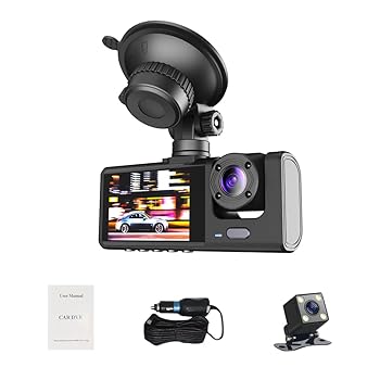 【中古】Car DVR,1080P DVR ダッシュ カメラ フロント インサイド リア カメラ ドライブ レコーダー 2 ..