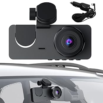 【中古】【未使用】車用ドライブレコーダー、1080P 車用カメラ, 1080P ドライブレコーダー車載カメラ, 車両デュアルカメラ3-レンズ駆動レコーダーDVR HDナイトビジ
