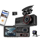 【中古】3ウェイ車載WIFIドライブレコーダ、2インチ車載DVR、背面カメラ付き、1080 P前後カメラ夜視リング記録レコーダ【64 GB含む】