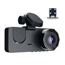 【中古】【未使用】Car DVR,1080P DVR ダッシュ カメラ フロント インサイド リア カメラ ドライブ レコーダー 2 インチ スクリーン ドライブレコーダー サポート