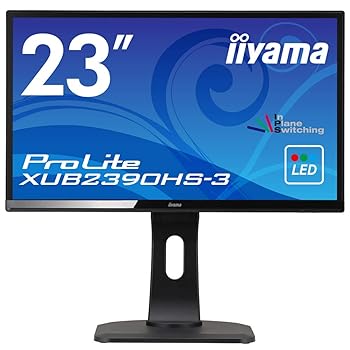 【中古】iiyama モニター ディスプレイ XUB2390HS-B3 (23インチ/フルHD/AH-IPS/HDMI,D-sub,DVI-D/昇降/ピボット/3年保証)