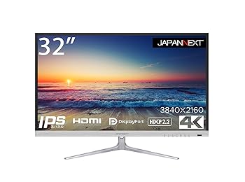 【中古】JAPANNEXT 32インチ モニター 4K UHD 3840x2160解像度 IPS ディスプレイ (HDMI/DisplayPort/スピーカー内蔵/VESA対応/ブルーラ..