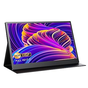 【中古】【未使用】モバイルモニター Lispike モバイルディスプレイ 17.3インチ FHD 1920x1080 ゲームモニター IPS液晶パネル 薄型 軽量 非光沢 ノングレア USB Typ