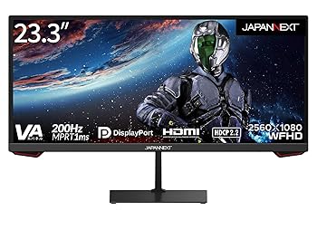 【中古】JAPANNEXT 23.3インチ ゲーミングモニター 200Hz 1ms WFHD 2560x1080解像度 VA パネル ディスプレイ (HDMI/DisplayPort/VESA対応/ブルーライトカ 【中古】JAPANNEXT 23.3インチ ゲーミングモニター 200Hz 1ms WFHD 2560x1080解像度 VA パネル ディスプレイ (HDMI/DisplayPort/VESA対応/ブルーライトカ