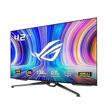 šASUS ͭEL 4K ߥ󥰥˥ ROG Swift OLED PG42UQ 41.5/4K/138Hz/0.1ms®/Υ󥰥쥢/HDMI 2.1 DP/98% DCI-P3/