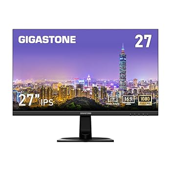 GIGASTONE(ギガストーン) 27インチ モニター 1920 x 1080 フルHD IPS 75Hz スピーカー内蔵 非光沢 ブルーライト軽減 178°広