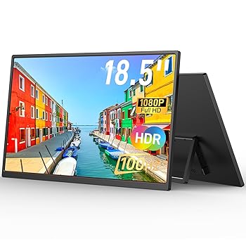楽天AJIMURA-SHOP【中古】【未使用】18.5インチモバイルモニター Miktver 178°視野角 ポータブルモニター 縦/横 1920x1080 モバイルデイスプレ 99％sRGB 100Hz ゲーミングモニター