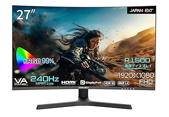 【中古】【未使用】JAPANNEXT 27インチ ゲーミングモニター 240Hz 4ms フルHD 1920x1080解像度 VA パネル ディスプレイ (HDMI/DisplayPort/VESA対応/高さ調節/回転( 【中古】【未使用】JAPANNEXT 27インチ ゲーミングモニター 240Hz 4ms フルHD 1920x1080解像度 VA パネル ディスプレイ (HDMI/DisplayPort/VESA対応/高さ調節/回転(
