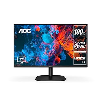 【中古】AOC モニター ディスプレイ 27B2H2/11, 27インチ, 1920×1080@100Hz, 1ms(MPRT), HDMI1.4 x 2, ブルーライト低減, フリッカーフ..
