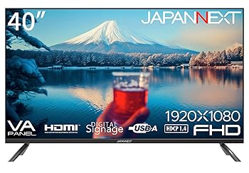 【中古】【未使用】JAPANNEXT 40インチ モニター フルHD 1920x1080解像度 VA ディスプレイ (HDMI/スピーカー内蔵/VESA対応) JN-V40TFHD-U