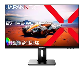 【中古】【未使用】JAPANNEXT 27インチ ゲーミングモニター 240Hz 1ms WQHD 2560x1440解像度 IPS パネル ディスプレイ (HDMI/DisplayPort/VESA対応/高さ調節/回転( 【中古】【未使用】JAPANNEXT 27インチ ゲーミングモニター 240Hz 1ms WQHD 2560x1440解像度 IPS パネル ディスプレイ (HDMI/DisplayPort/VESA対応/高さ調節/回転(