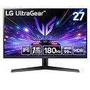 【中古】【未使用】LG ゲーミングモニター UltraGear 27GS60F-B 27インチ/PCゲーム、家庭用ゲーム/フルHD(1920×1080) /アン...