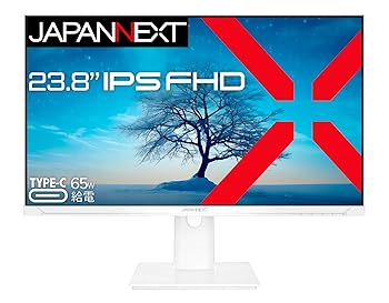 【中古】【未使用】JAPANNEXT 23.8インチ モニター フルHD 1920x1080解像度 IPS ディスプレイ (HDMI/USB-C 給電 (65W) / DisplayPort/スピーカー内蔵/高さ調節/回転