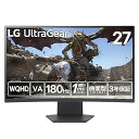 【中古】【未使用】LG ゲーミングモニター LG UltraGear 27GS60QC-B 27インチ/PCゲーム、家庭用ゲーム/WQHD(2560×1440)/曲面型VA(1000R)/アンチグレア/180Hz/1ms((2)