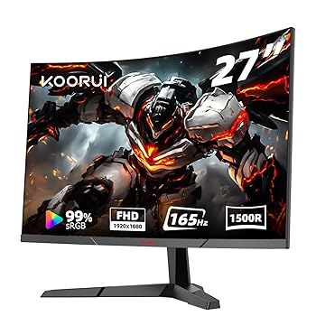 【中古】KOORUI ゲーミングモニター 27インチ 165Hz FHD VAパネル 1ms GTG FreeSync対応 ブルーライト軽減 ディスプレイ HDMI/DP モニター 27インチ pcモ 【中古】KOORUI ゲーミングモニター 27インチ 165Hz FHD VAパネル 1ms GTG FreeSync対応 ブルーライト軽減 ディスプレイ HDMI/DP モニター 27インチ pcモ