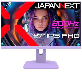 【中古】【未使用】JAPANNEXT 27インチ ゲーミングモニター 200Hz 0.5ms フルHD 1920x1080解像度 IPS パネル ディスプレイ (HDMI/DisplayPort/VESA対応/ブルーライ