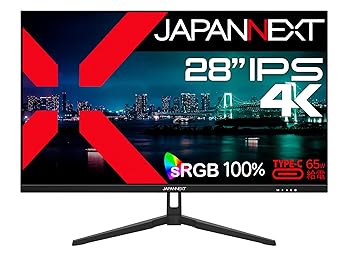 【中古】【未使用】JAPANNEXT 28インチ モニター 4K UHD 3840x2160解像度 IPS ディスプレイ (KVM/HDMI/DisplayPort/VESA対応/ブルーラ..