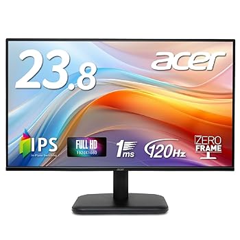 【中古】【未使用】Acer モニター 23.8インチ フルHD 非光沢 IPS 120Hz 1ms(VRB) sRGB 99% AdaptiveSync HDMI 1.4 ミニD-Sub 15ピン スピーカー・ヘッドフォン端子 【中古】【未使用】Acer モニター 23.8インチ フルHD 非光沢 IPS 120Hz 1ms(VRB) sRGB 99% AdaptiveSync HDMI 1.4 ミニD-Sub 15ピン スピーカー・ヘッドフォン端子