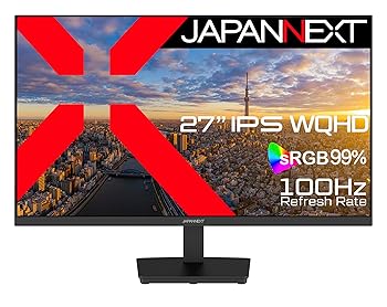 【中古】【未使用】JAPANNEXT 27インチ IPSパネル搭載 WQHD(2560x1440)解像度 液晶モニター JN-IPS273WQHD HDMI DP HDR sRGB:99%