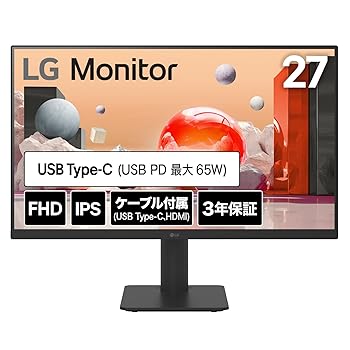 【中古】LG モニター ディスプレイ 27MS570B-B 27インチ/フルHD(1920×1080)/100Hz/IPS/アンチグレア/HDMI×2/USB Type-C(USB PD65W)/USBハブ(Down×2)/ 【中古】LG モニター ディスプレイ 27MS570B-B 27インチ/フルHD(1920×1080)/100Hz/IPS/アンチグレア/HDMI×2/USB Type-C(USB PD65W)/USBハブ(Down×2)/
